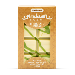 iConiksweet – Tablette de Chocolat Dubai - Kayadif Chocolat blanc & Pistache – 12x200g