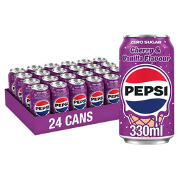 Pepsi Cherry & Vanilla Flavour Zero Sugar 24x330ml - Pepsi goût Cherry Vanille