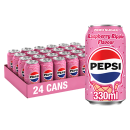 Pepsi Raspberry Ripple Flavour Zero Sugar 24x330ml - Pepsi goût Framboise