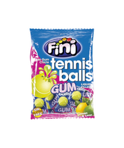 Description produit : Fini - Tennis Liquide en Chewing-Gum 12x80g

Ajoutez une touche sportive et gourmande à vos rayons avec les Tennis Liquide en Chewing-Gum de Fini. Ces chewing-gums en forme de balles de tennis séduisent par leur coque croquante et leur cœur liquide intensément fruité. Présentés en sachets pratiques de 80 g (lot de 12), ils sont parfaits pour les amateurs de confiseries originales et ludiques.

Points forts :
	•	Design unique : Des chewing-gums en forme de balles de tennis, amusants et 
